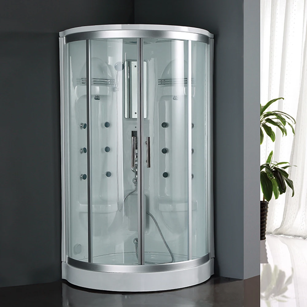 Factory Direct Bathroom Internal Multi-Function Sliding Steam Room Foot Massage Rectangular Tray 6mm Thick Glass Sliding Open