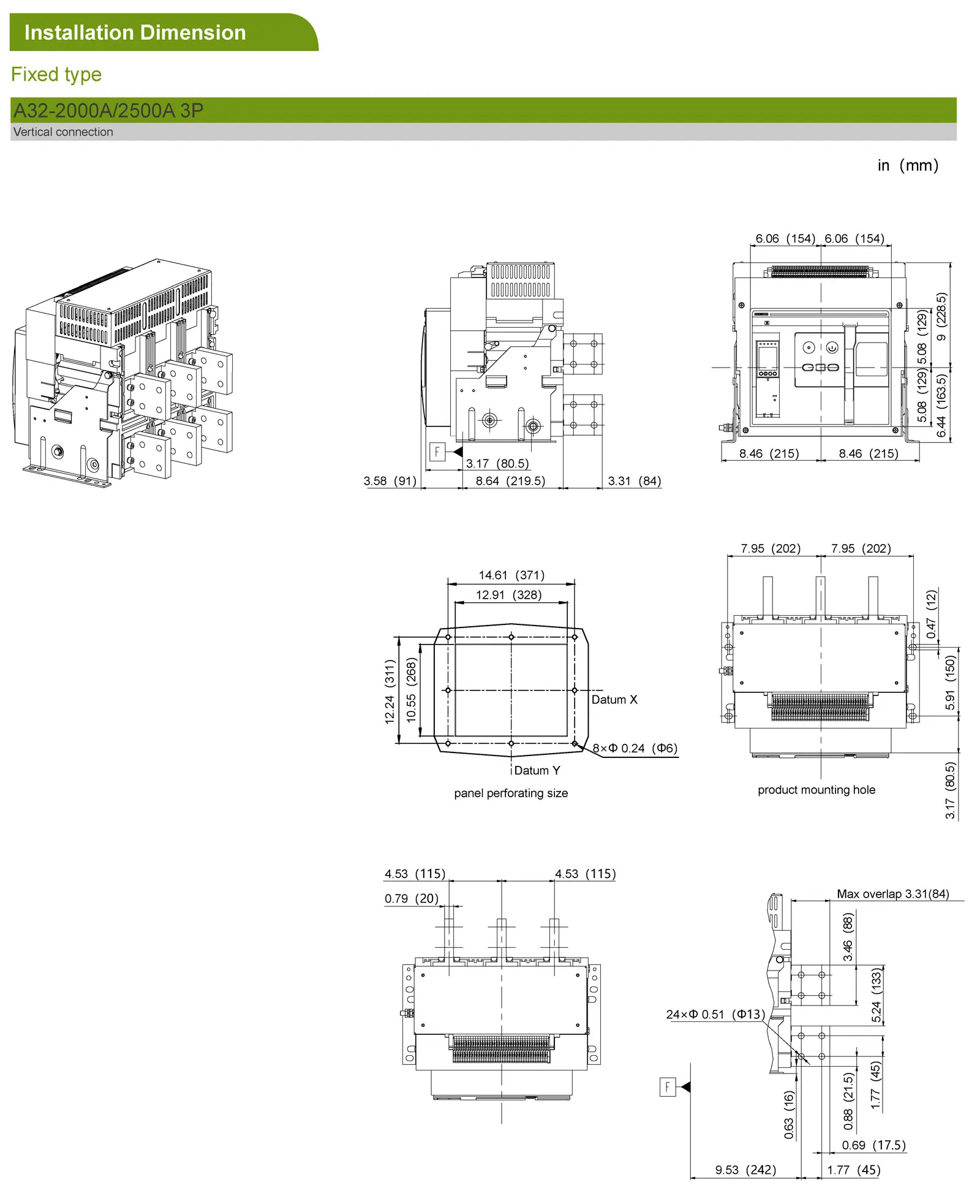 Noark Electric original brand A32 A40 3 Pole 4 Pole 2000 Amp 3200 Amp 4000 Amp 65kA 85kA 100kA ACB UL1066 Circuit Breakers