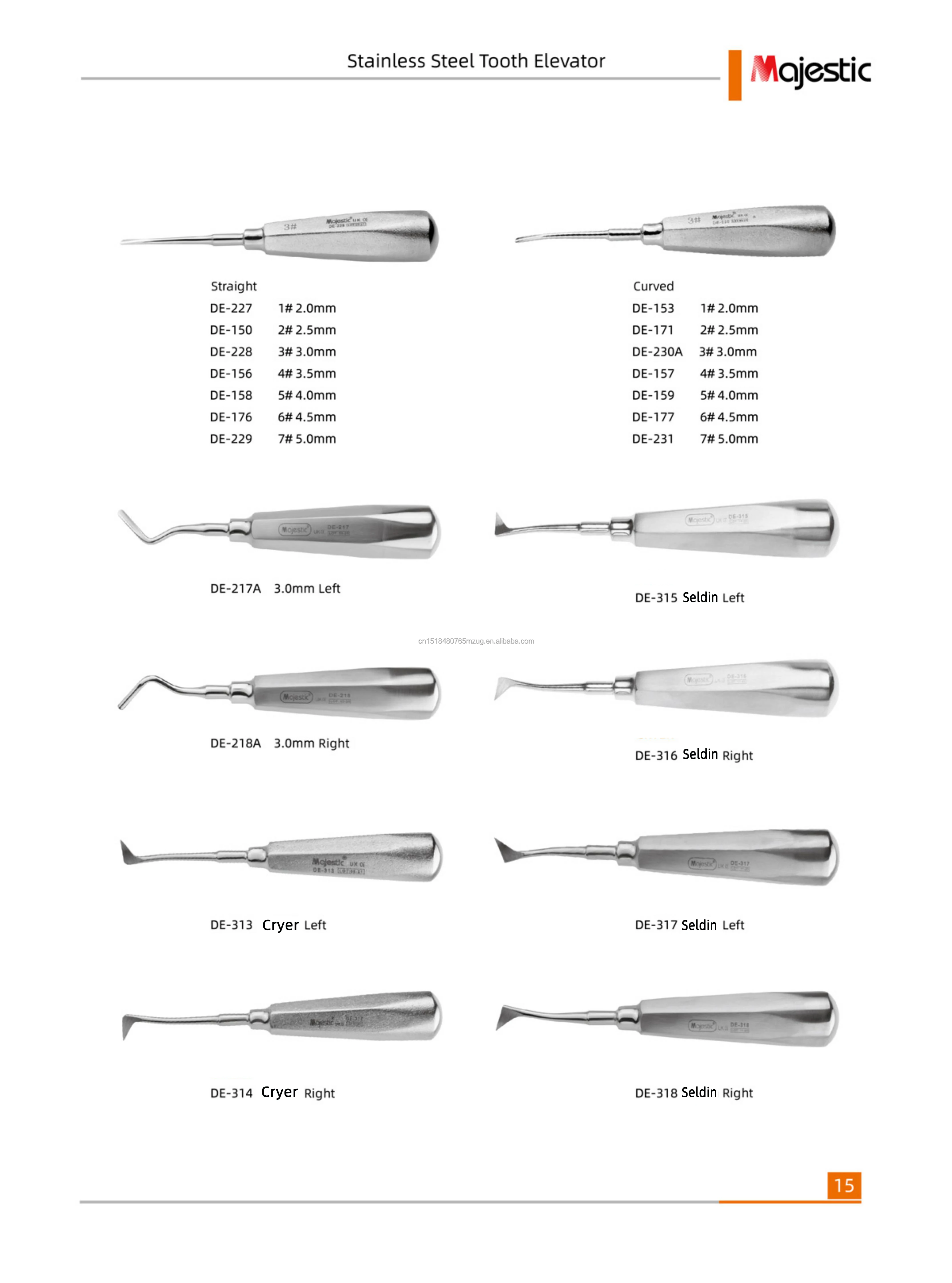 Left And Right Dental Extraction Equipment Triangle Tip Dental Luxating Root Elevators Surgical