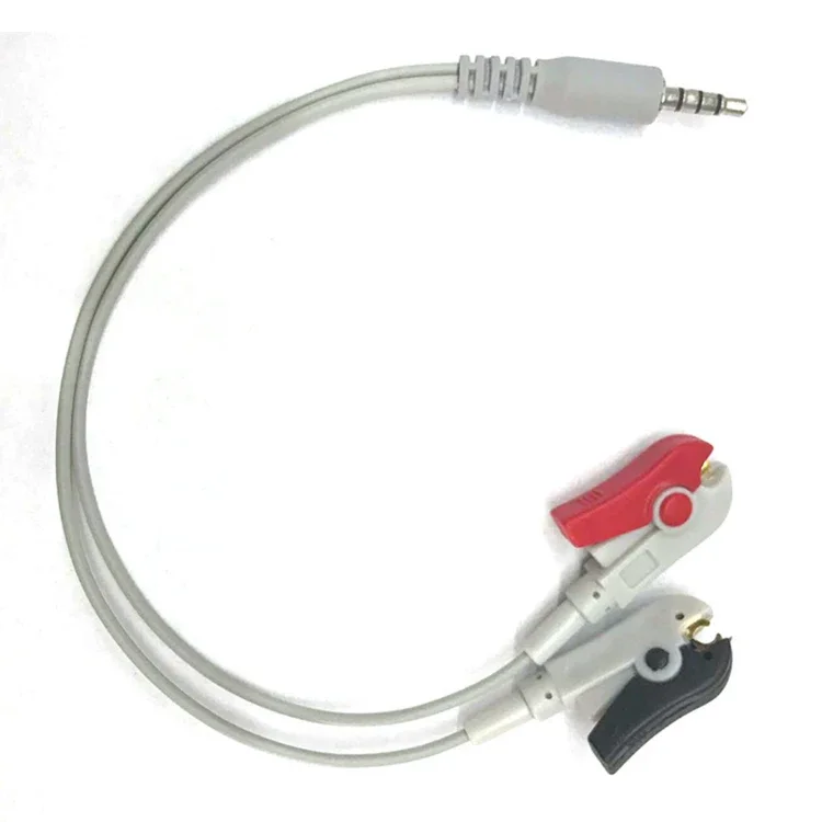 Ecg Ekg Eeg Electrode Cable 3.5mm Stereo Plug To 2 Lead R Type Alligator Clip Ecg Medical