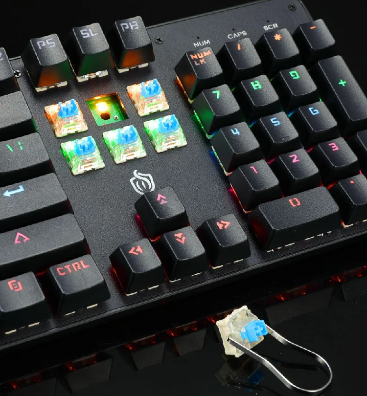 BAJEA HJK901 RGB Mechanical Keyboard 104key Portable Gaming