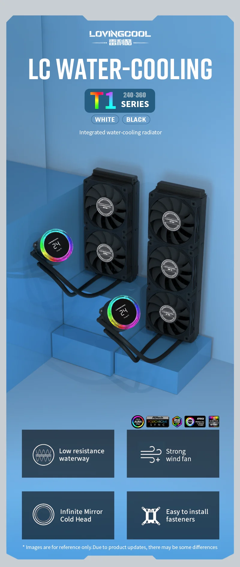 Lovingcool 240 Rgb Integrated Water Cooling Radiator Efficient Pwm 5v ...