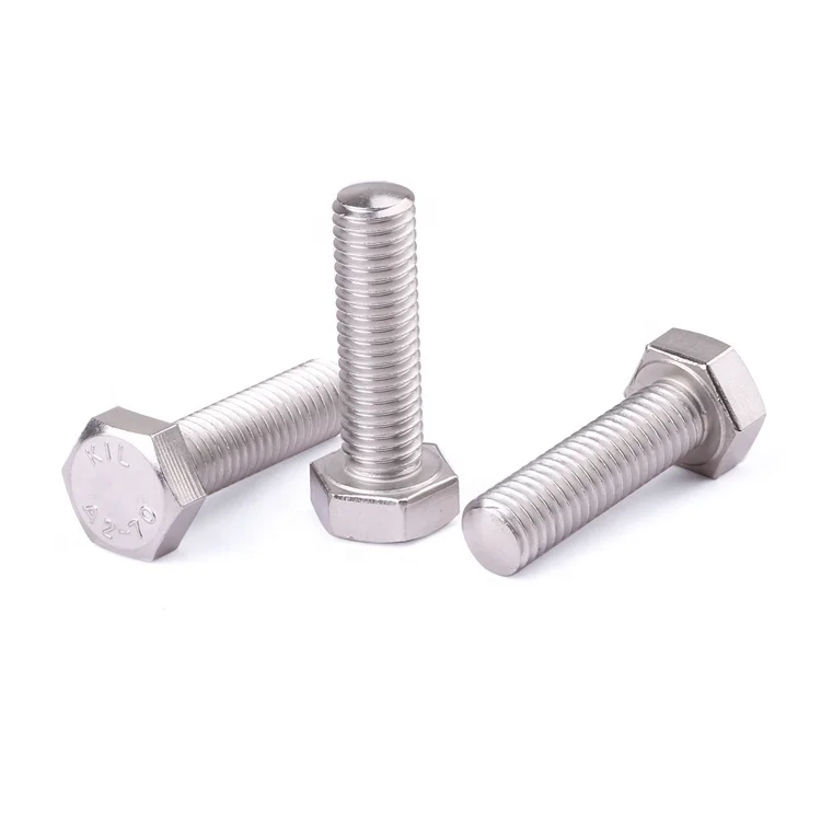 Factory price fastener din933 ss304 ss316 stainless steel hex head screws