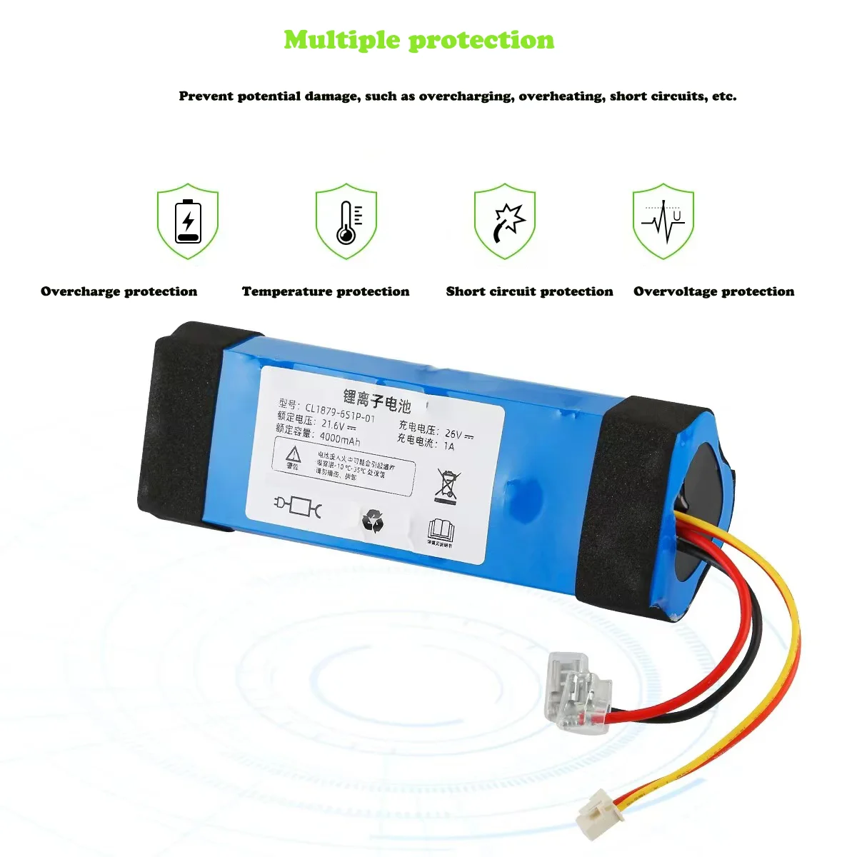 For Tineco 1.0 Fu Wan Washing Machine Battery Large Capacity Lithium Battery Ccessaories FW25M-01 Accessories