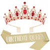 Red crown ribbon two-piece set