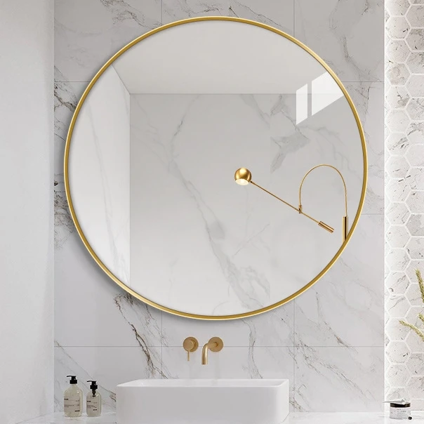 Wholesale Big Large Round Metal Framed Dressing Circle Decorative Bathroom Hanging Wall Mirror Espejo Spiegel