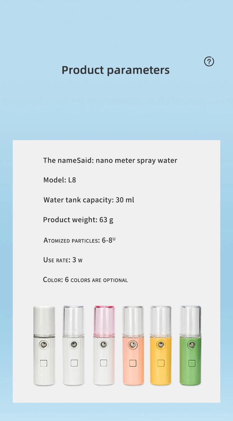 Soler L8 Nano Spray Water Replenishing Instrument Handheld Nano Mister