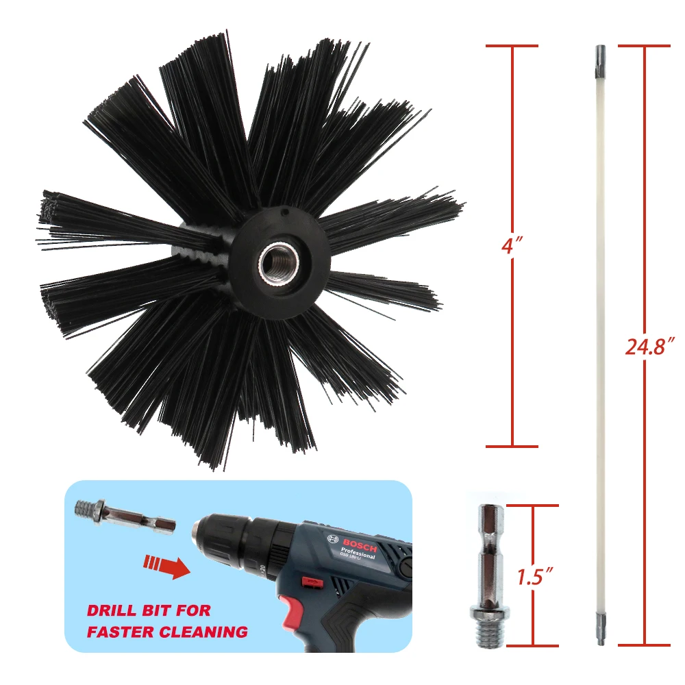 25 Pcs Dryer Vent Cleaning Brush Kit Eco-Friendly Solutions