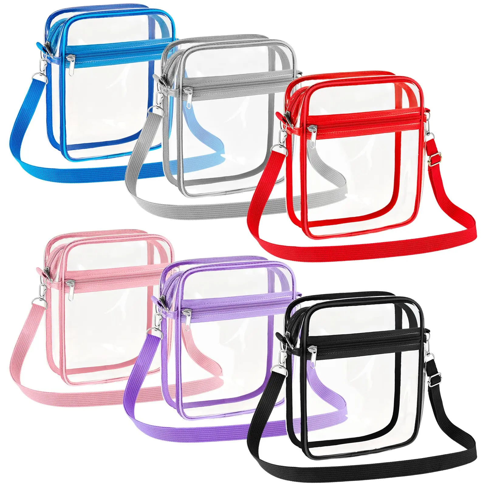 Colorful Stadium Approved Transparent Shoulder Purse Messenger Bag Pvc ...