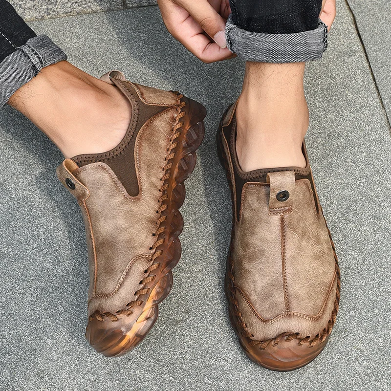 New Men Slip-on Moccasin Driving Shoes casual black shoe Classic handmade top quality Italian leather driving shoes men