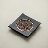 Wooden pot with metal gasket