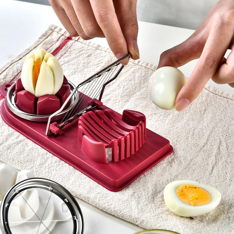 Japanese Style Multi-Functional Egg Slicer Stainless Steel High Egg Splitter Divider for Home Use for Cutting Scrambled Eggs