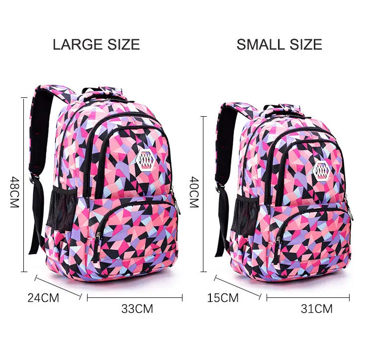 Wholesale Geometric Printing School Bags Girls Large Capacity School
