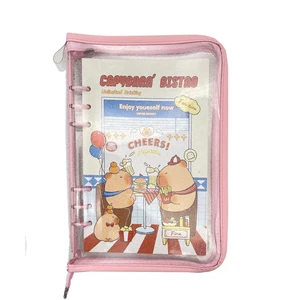 A3/A4 Cute Soft PVC Cover Loose-leaf  Notebook Spiral Coil Notebook Journal Book Line Notebook Custom for Students