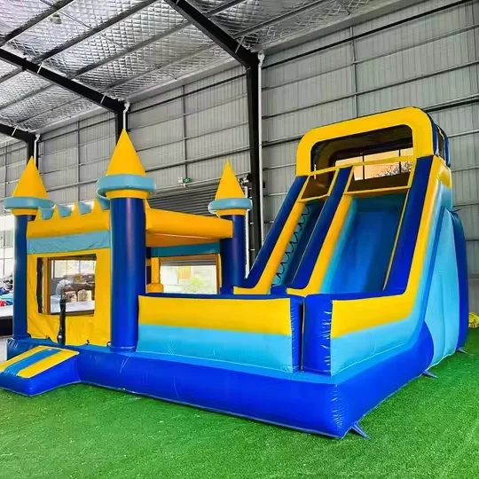 Factory Customized 6M inflatable bouncing castle with slide for children outdoor