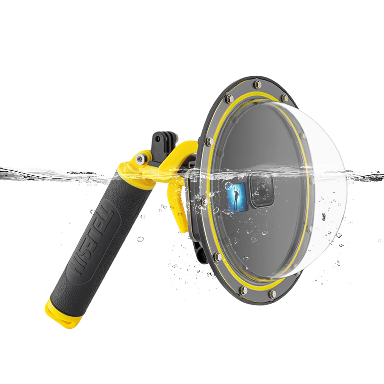 Telesin Waterproof Dome Port 45M Diving Housing for Gopro