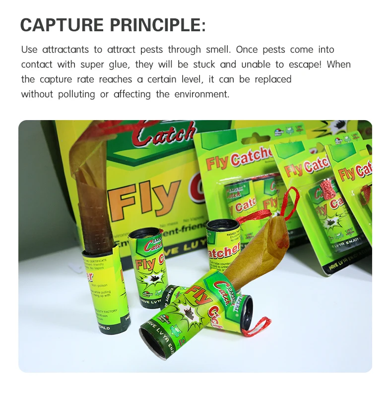 Flyroll Ribbon Flying Catcher Ribbons Garden Fly Trap Glue Paper Sticky Home Use No ...