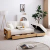 Beige + Cotton Linen + Foam + 3 Seat