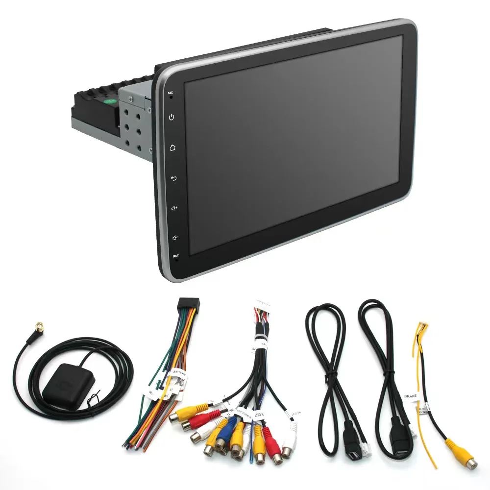 Android 11 Universal 1 Din Car Radio 10 Inch 360 Degree Rotation BT Video Multimedia WiFi BT GPS Navigation Mirror Link Carplay