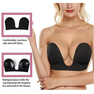 2026 New Deep V Plunge Invisible Breast Sticker Push Strapless Low-Cut Backless Adhesive Sticky Bras for Intimates Accessories