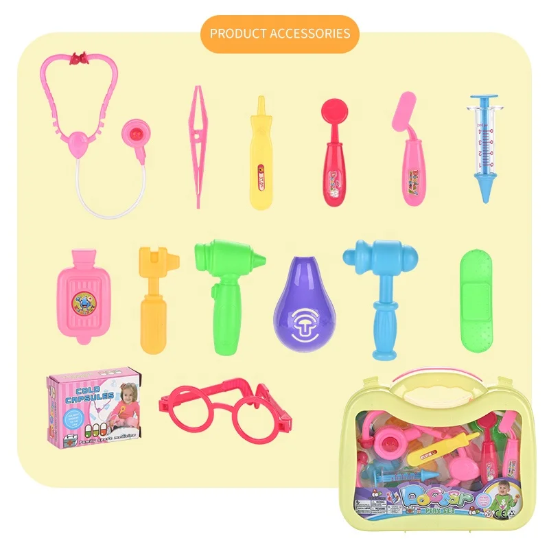 Simulation Home Pretend Play Medical Tools Trolley Suitcase Doctor Game Toys Set for Kids