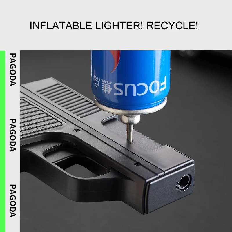 Airo New Cigarette Case Lighter 2 In 1 Torch Blue Flame Gun Lighter