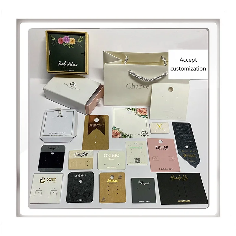 Custom Earring Cards for Jewelry Display Packaging Holder With Necklace Display Backs Paper Cards