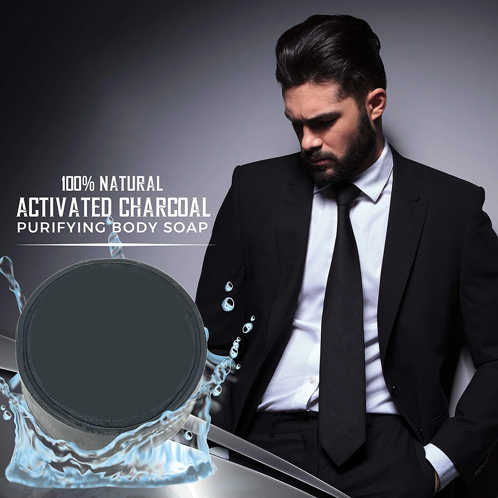 Mens Body And Face Soap Activated Dead Sea Mud Charcoal Soap For Facial