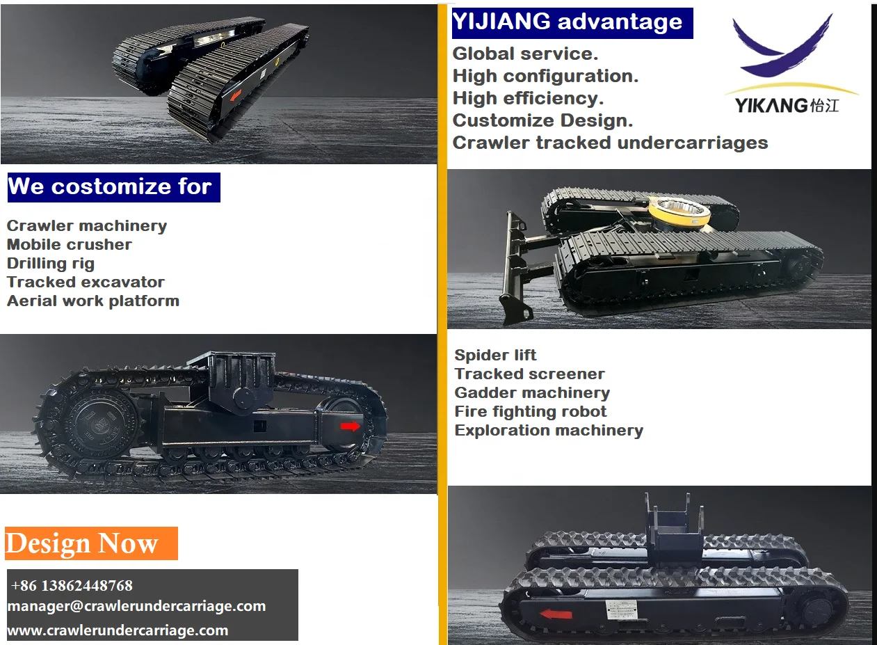 Factory Price Construction Machinery Excavator Drill Part Crawler Track Platform Solutions Rubber Track Frame Undercarriage