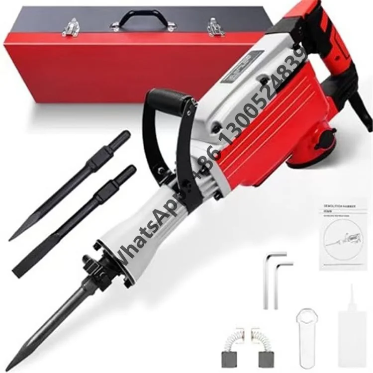 95A Demolition Jack Hammer 2000W Yellow Electric Jackhammer Heavy Duty 220V  50HZ/60HZ Demolition Hammer Breaker With Drill Bits