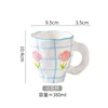 Handcrafted high-end mug-checkered tulips
