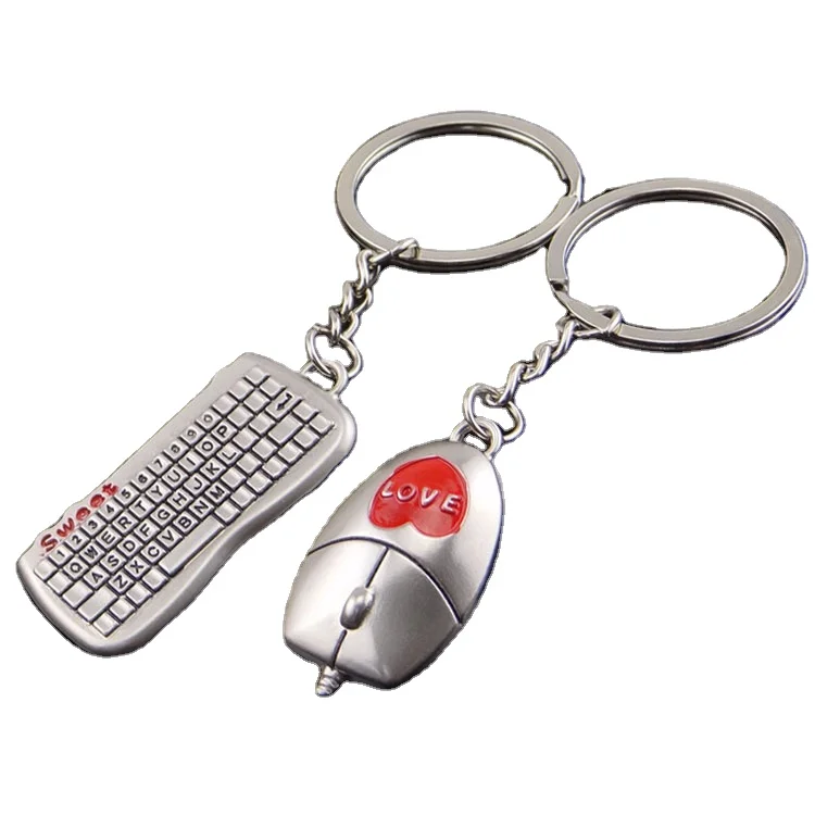 Wholesale Mouse and Keyboard Shaped Metal Key Chain Keyring