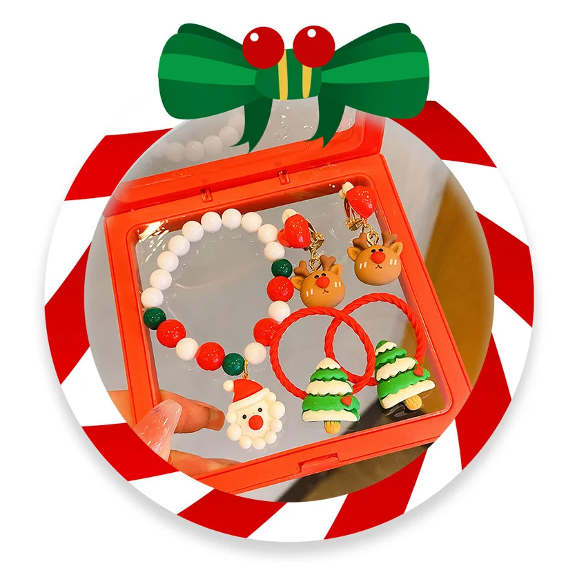 Ручной работы Лидер продаж Рождественский очаровательный браслет набор пластиковых украшений для детской вечеринки помолвки рождественский