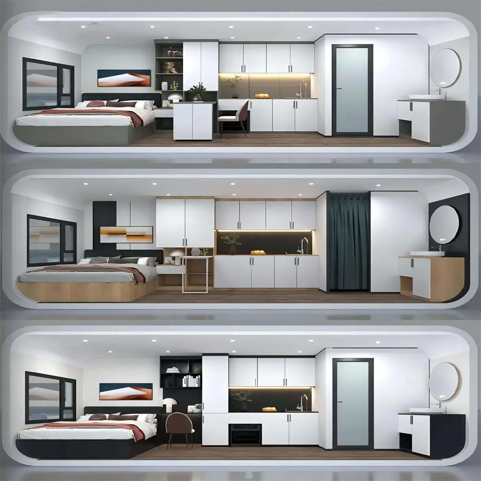 Soundproof Modern space Capsule Container Hotel prefab home mini office building mobile Apple Cabin prefab houses for sale details