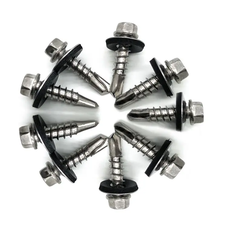 Wholesale Building Roofing Screws With Rubber Washers Tornillos Hexagonal Hex Head Self Drilling Screws