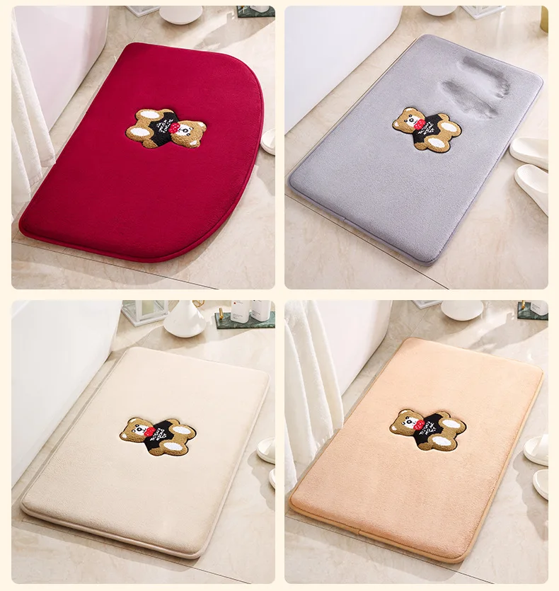 Custom Memory Cotton Bathroom Non Slip Mat Bedroom Living Room Washable Modern Floor Mat details