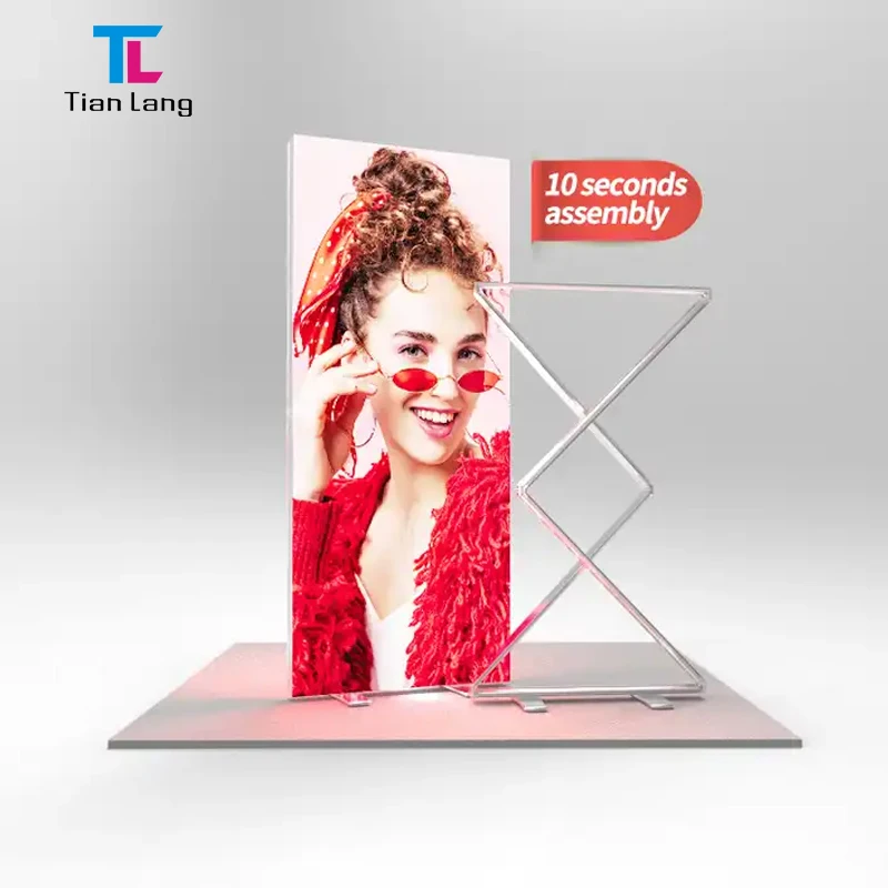 TianLang Tradeshow Exhibition Booth Display Pinge riie Taust Seg Pop Up Led Backlit Light Box