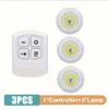 One remote control comes with 3 COB lamps/warm light.