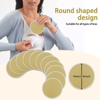 Organic Nursing Pads - 12 Washable Bamboo Breastfeeding Pads with Wash Bag Reusable Breast for Breastfeeding Nipple Pads