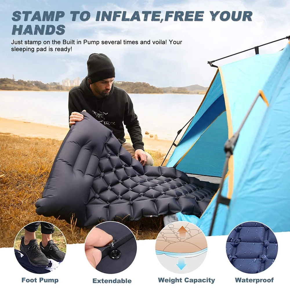 Ultralight Tpu Compact Lightweight Inflatable Sleeping Mat Air Mattress Camping Sleeping Pad