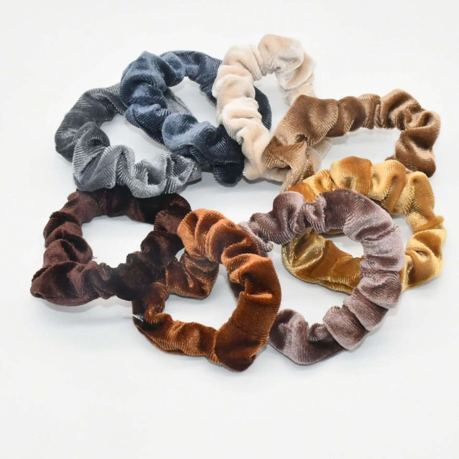 Vintage Velvet Flower Soft Mini Scrunchie