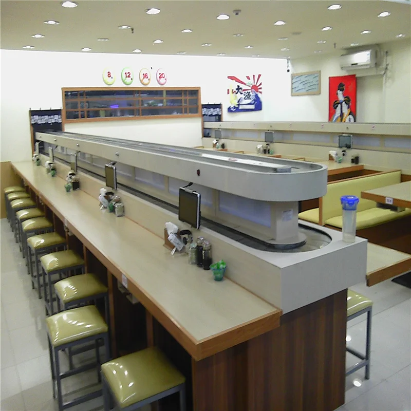 Restaurant Rotating Table Kitchen Rotating Platform Belt Conveyor System  Stainless Steel Belt Conveyor