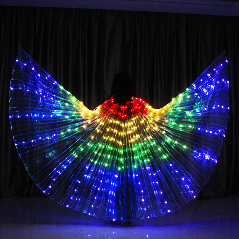 Hot Sale Led Belly Dance Wings Light Up Capes Girls Colorful Butterfly ...