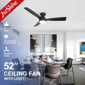 1stshine LED Ceiling Fan Decorative Efficient Plastic Blades Space Saving 52 Inches Ceiling Fan with Light