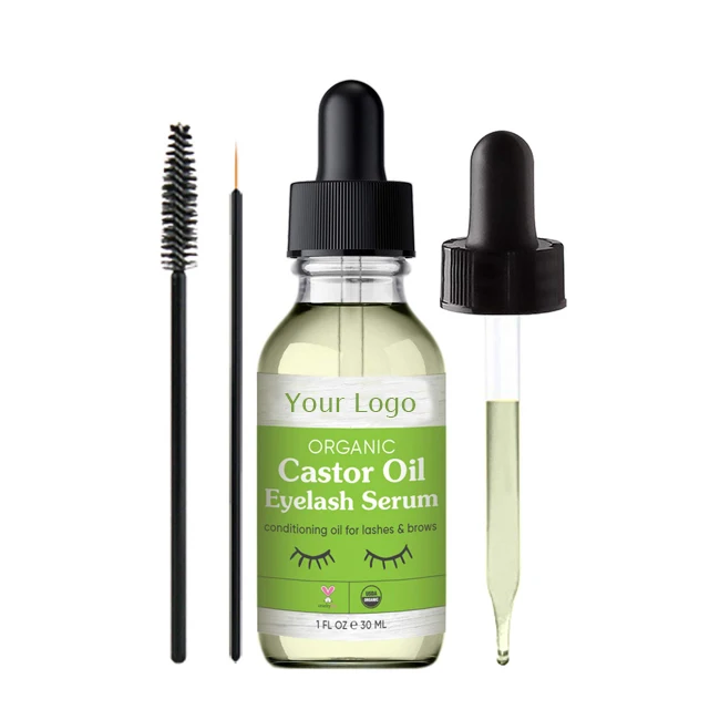 Private Label Pure Organic Castor Oil Bulk Castor Oil For Eyelash Eyebrow Hair Growth Treatment