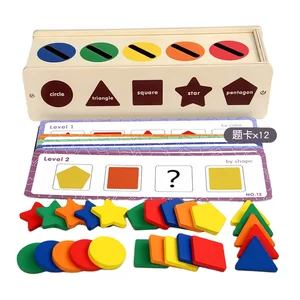 Montessori Toys Wooden Sorting Toys for Toddlers with Matching Box Shape Sorter Color Educational Learning Toy