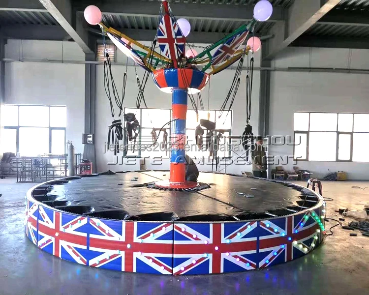Popular Amusement Park Equipment Round Euro Jumping Bungee Trampoline With CE For Kids