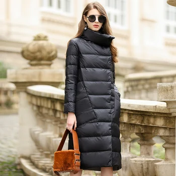 Wholesale ladies puffer coat winter female light down feather women jackets coats for women