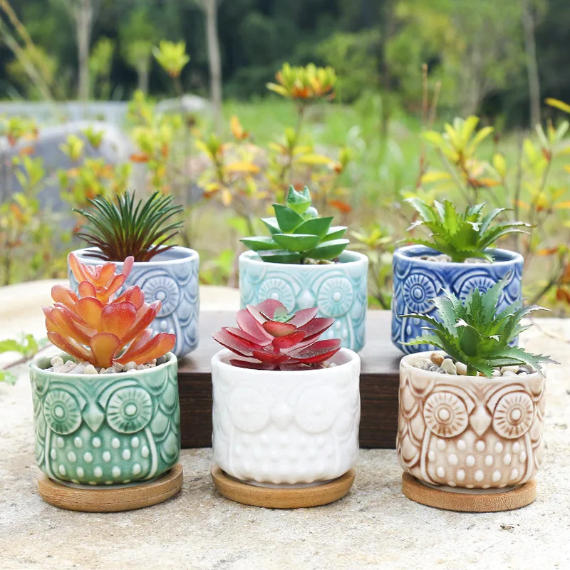 Glazed Ceramic Succulent Planter Garden Plant Flower Mini Pot Mother's Day Gift