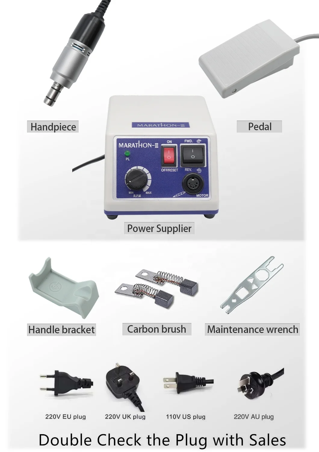 product a oem dental electric micro motor supply brush micromotor atmarathon n3 with 11 15 implant handpiece straight contra angle-9